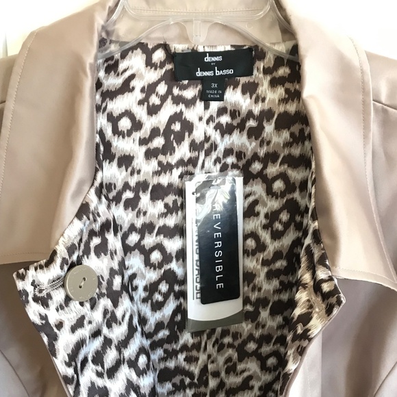 DENNIS BASSO Reversible Leopard Print Jacket Trench Coat Women’s Plus Size 3X - Picture 4 of 16
